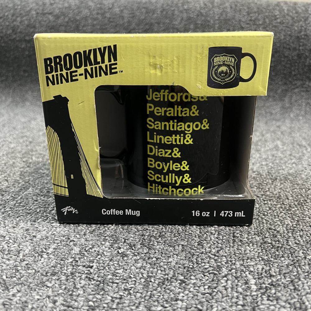 Just Funky Brooklyn Nine-Nine Cast Names Coffee Mug 16oz Black Ceramic NBC New